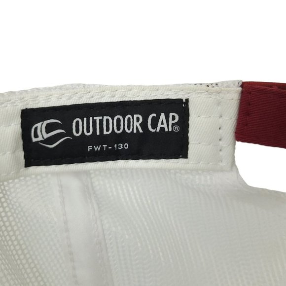 Farm Bureau Insurance Mesh Strapback Logo Cap Trucker Baseball Hat Maroon White - Picture 12 of 12